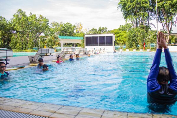 The Swib Lab Teaching a Swimming Lesson at Hwa Chong Institution